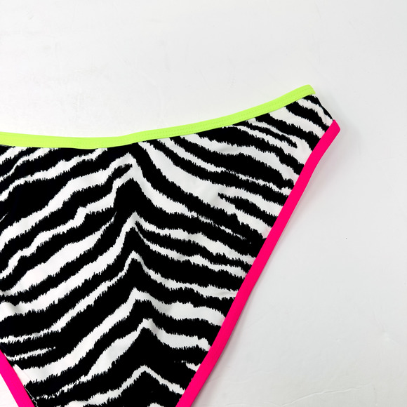 California Waves Womans Large Animal Hipster Bikini Swim Bottom Pink Green NWT - Picture 8 of 9
